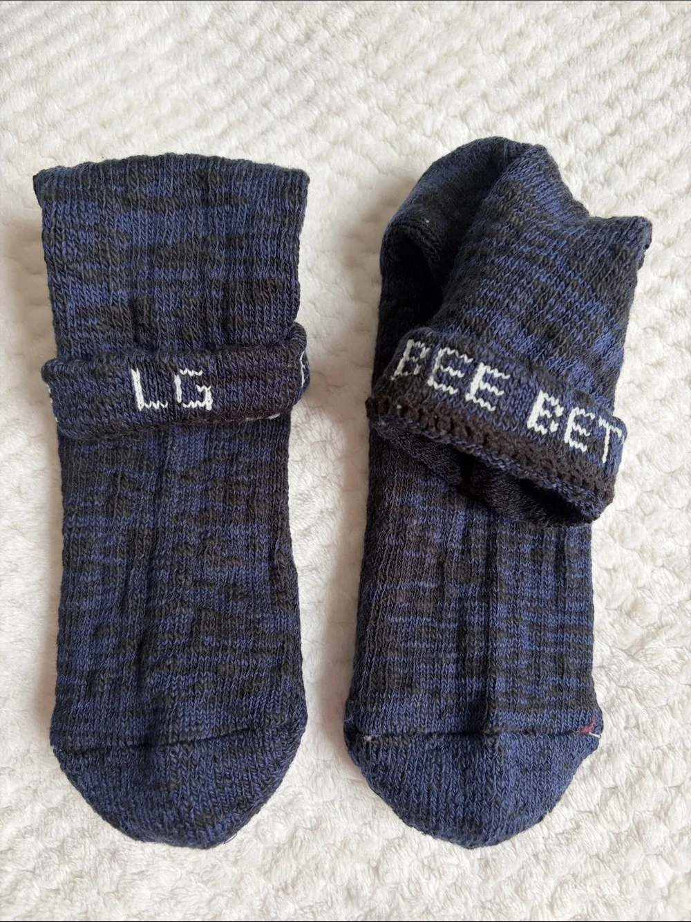 NWOT Bombas Women's Chunky Ragg Half Calf Navy/Black Sock - Unisex Large